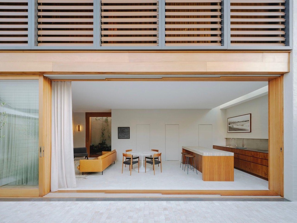 Queens Park — open plan living through timber-framed doors